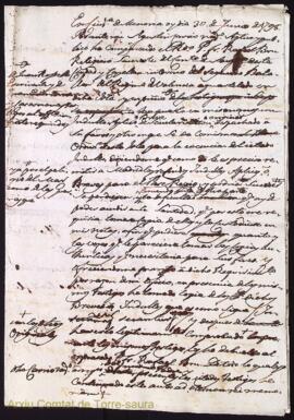 Regoneixement del Rdo. P. Fr. Rafael Bru als 30 Juny 1798