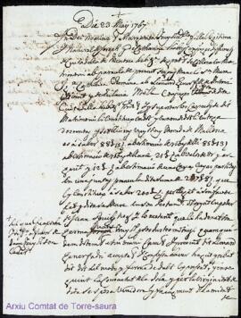 Spolit de Margarita Truyol donzella ab Leonard Gener als 23 Mars 1767