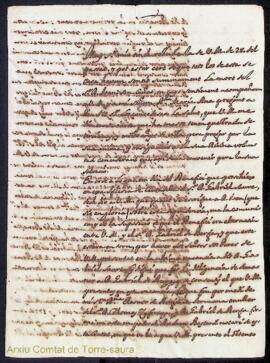 Carta emesa per Antoni de Landívar adreçada a Bernardo Ignacio Olives i Quart