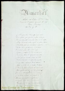 Memoriál dirigido al Exmo. Sr. Dn. José Aymerich Capitán Generál de las Yslas Baleares. Por D. J. P.