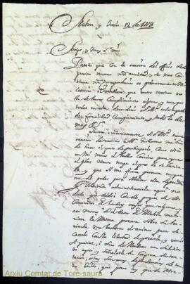 Carta adreçada a Bernardo Magín Olives i Martorell en relació al seu germà Guillermo Olives i Mar...