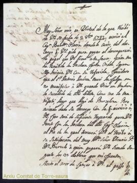 Carta emesa per Joan Companys i Gomila adreçada a Guillermo Olives i Martorell