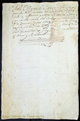 Nota segons lo capbreu dels censals que fa la Clavaria de Ordinari de Ciutadella á diferents part...