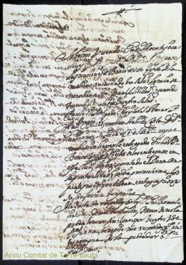 Carta emesa per Juan de Bayarte adreçada a Bernardo Magín Olives y Martorell