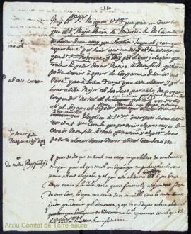 Documents incomplets amb tinta molt oxidada, estrips i pèrdues importants de paper
