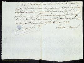 Notes de préstecs dineraris i de retorn dels préstecs signades per Martí Cursach i Canet