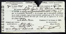 Justificants de pagament de contribució, factures de compres i despeses diverses del comtat de To...