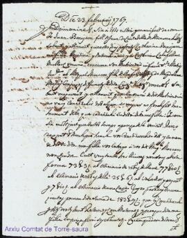 Spolit de Catharina Benejam donzella ab Miquel Mascaró als 23 de febrer 1767